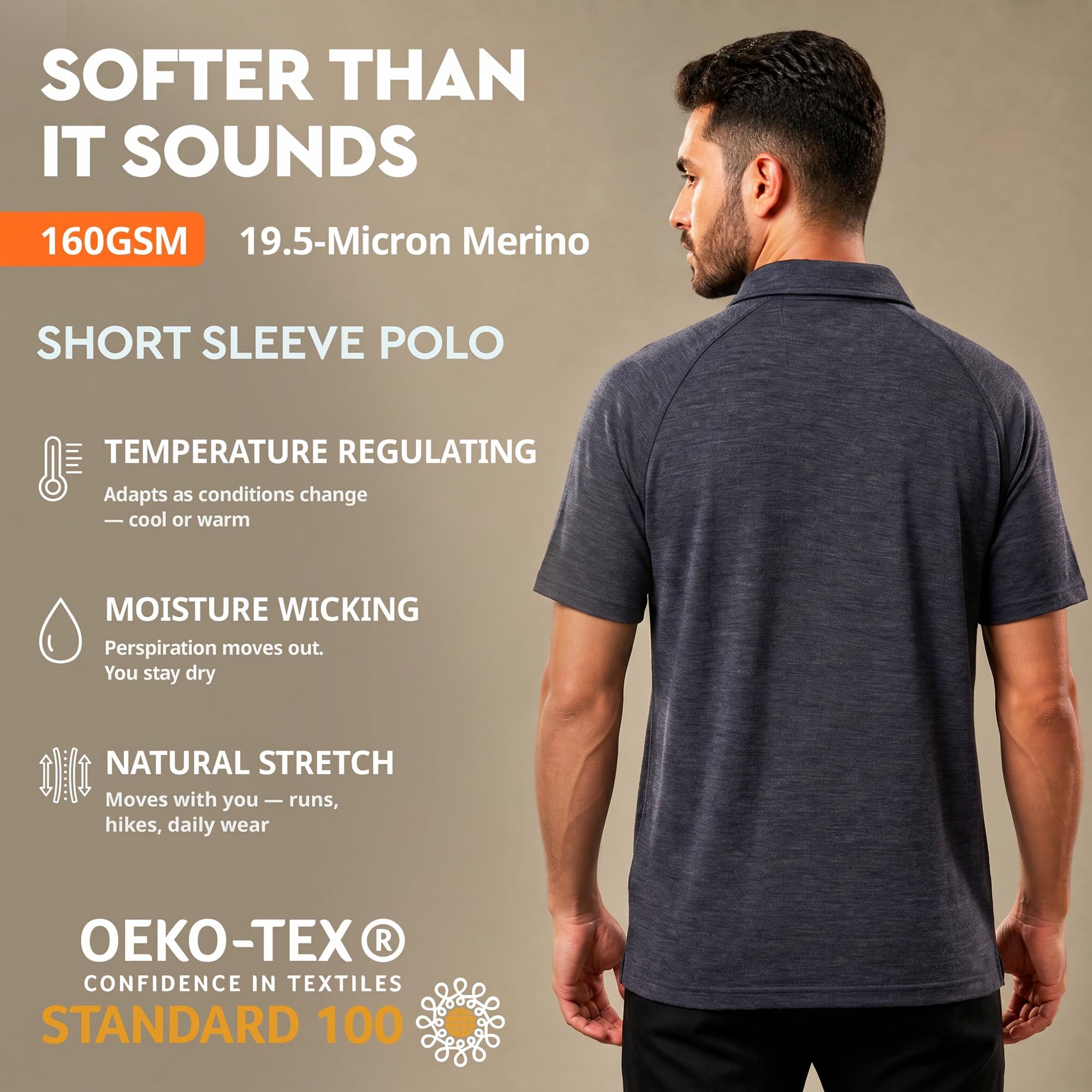 MERINNOVATION Herren Poloshirt Polohemd