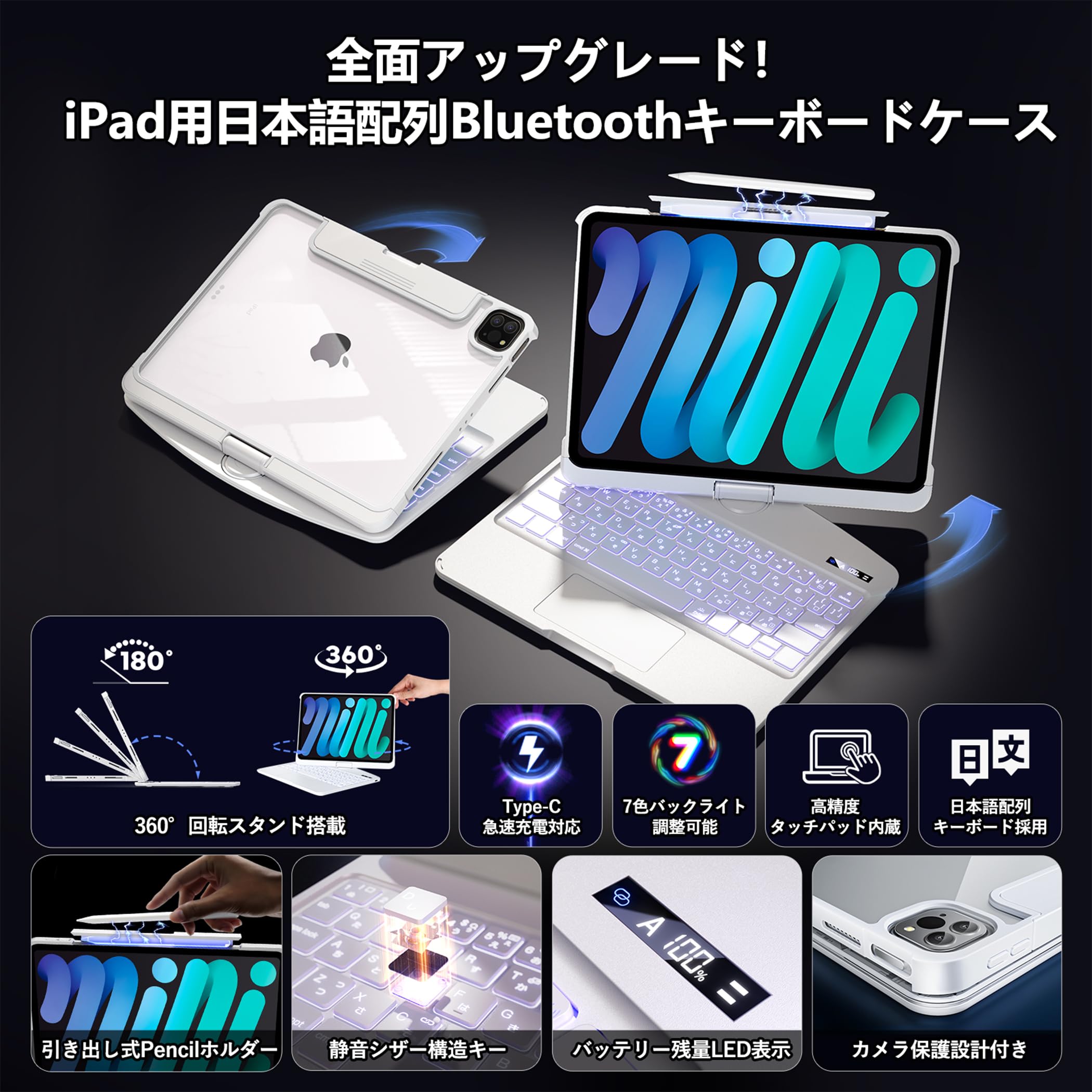 Amazon.co.jp: BJBT ipad キーボードケース 10.9インチ 第10世代/第11