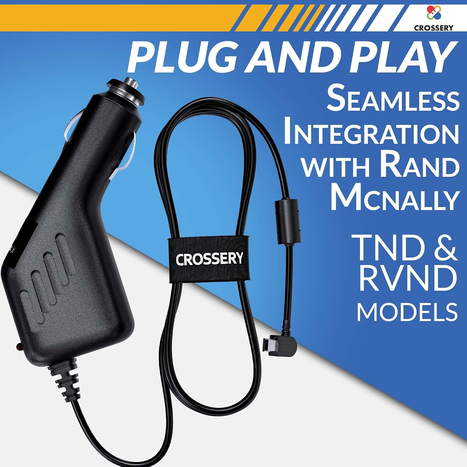 Mini USB Car Charger Power Cord Adapter for Rand McNally TND 700 710 720 730 540 530 LM 520 510 RVND 7720lm 7715lm 7725lm 7730lm 7735lm Road Explorer Auto Truck RV GPS 8ft Long Cable