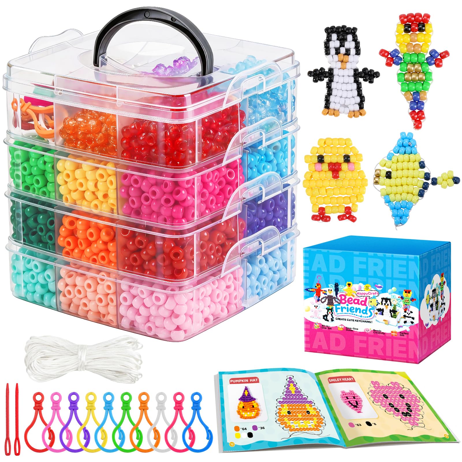 AIZANYU Pony Beads Kit - 3800 Beads, DIY Crafts -1 AIZANYU Pony Beads Kit - 3800 Beads, DIY Crafts -1