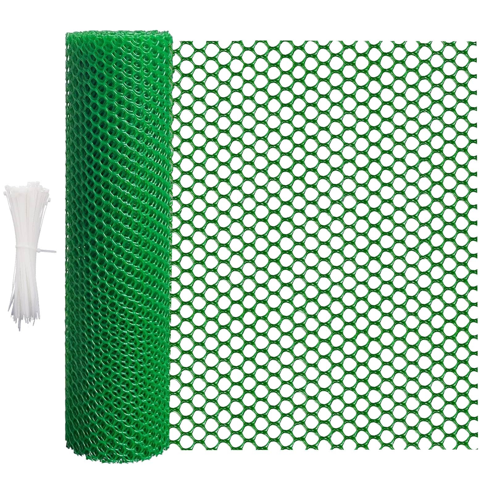 Dnoifne 5 m x 40 cm Roll Mesh Fence, Versatile Green Plastic Fencing & Netting, Cuttable Animal Wire Mesh Fence