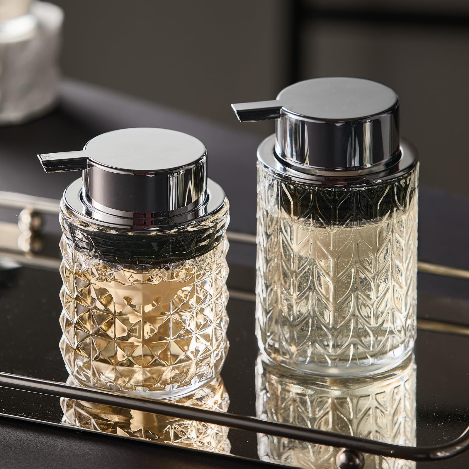 Seifenspender Schwarz Glas
