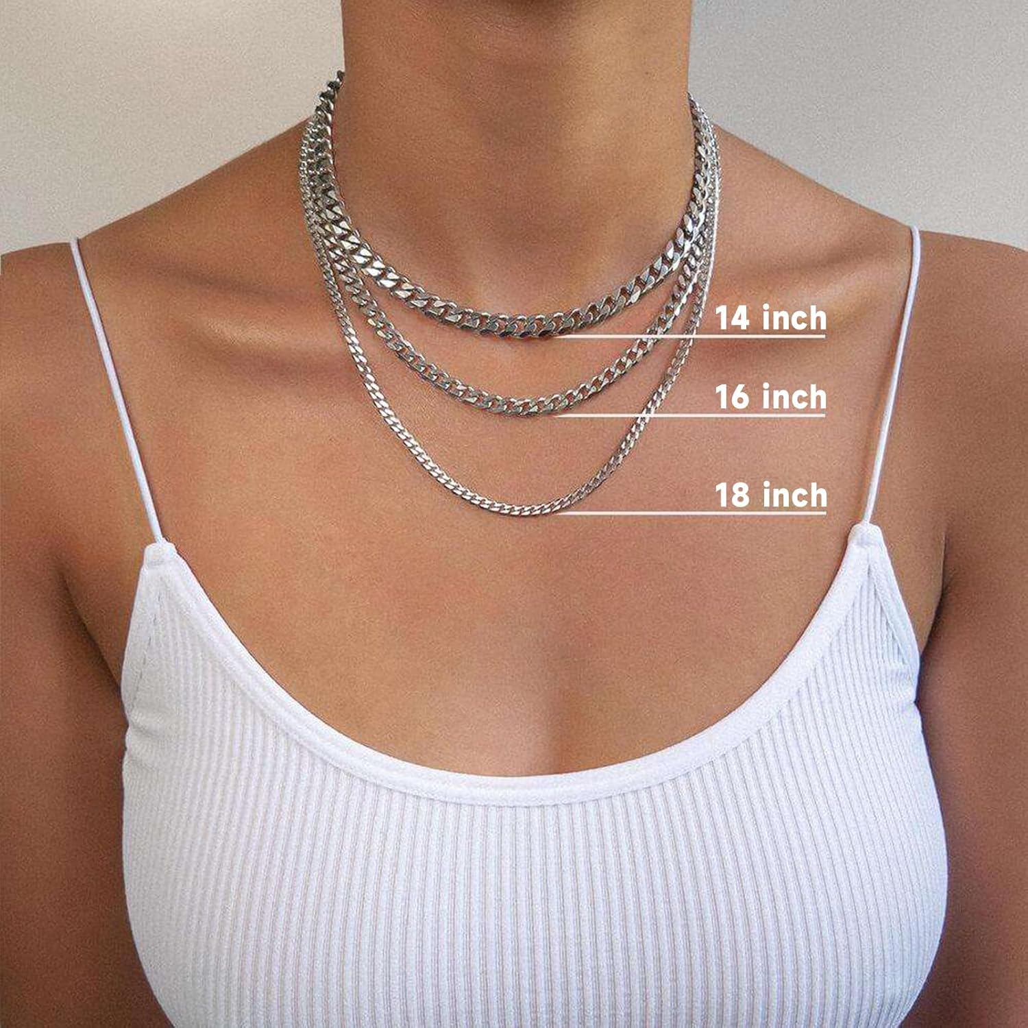 Gold Necklace for Women, 14K Gold Plated Dainty Chunky Cuban Chain Necklaces for Women, Cuban Link Chain Necklaces for Women Trendy Cuban Chain Fashion Jewelry Gifts for Christmas Thanksgiving - Image 5