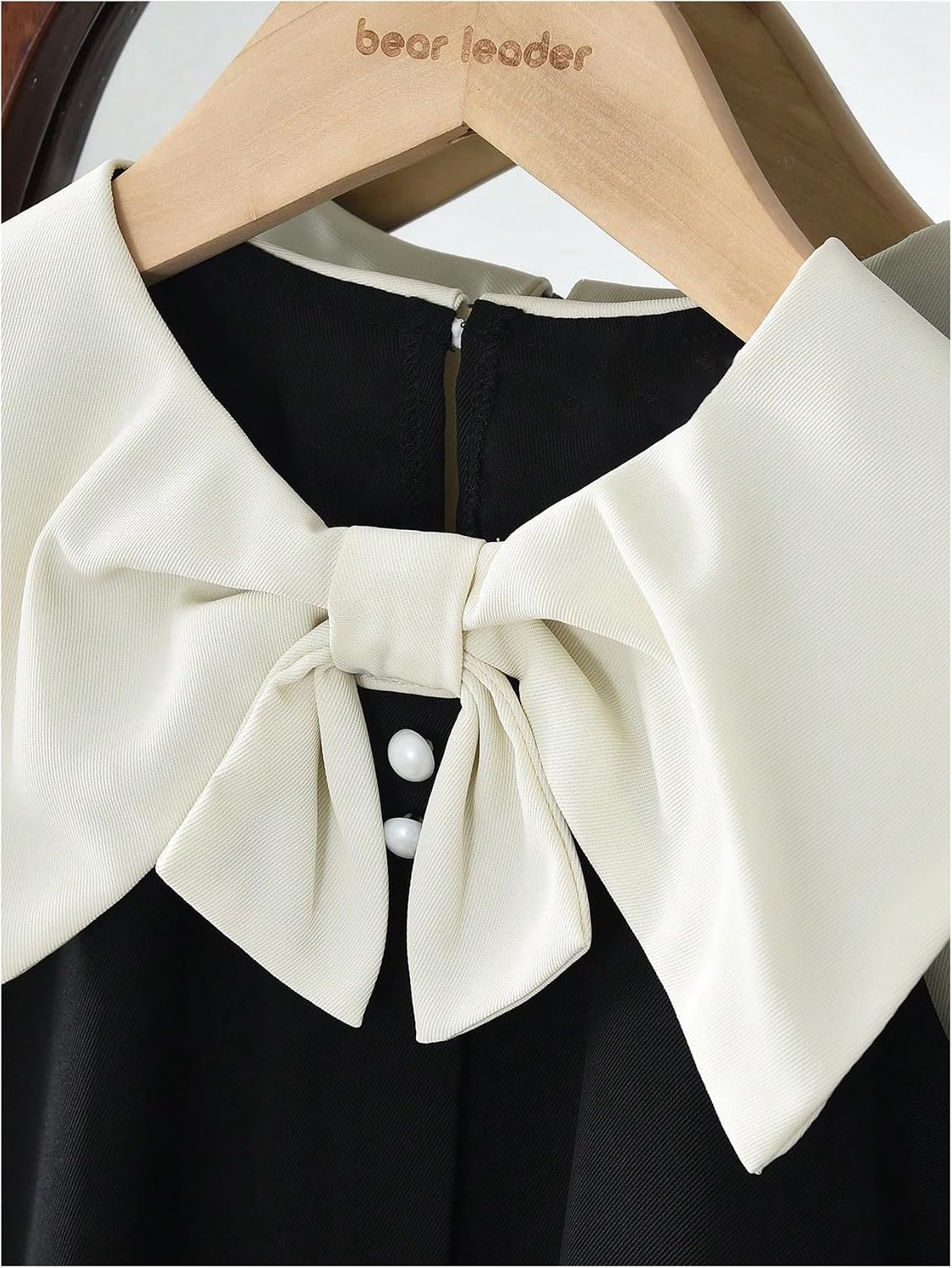 GORGLITTER Girl's Bow Collared Short Dresses Cute Sleeveless Pearl Princess Summer Casual Party Flowy Skater Tank Dress