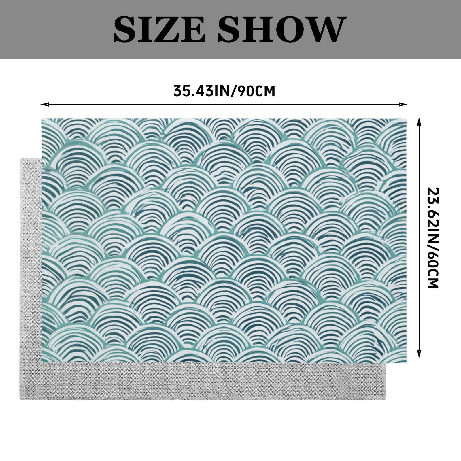 GuoChe Dywaniki 61 x 91 cm zmywalny antypoślizgowy dywanik łazienkowy do salonu sypialni jadalni wzór niebieskiej fali