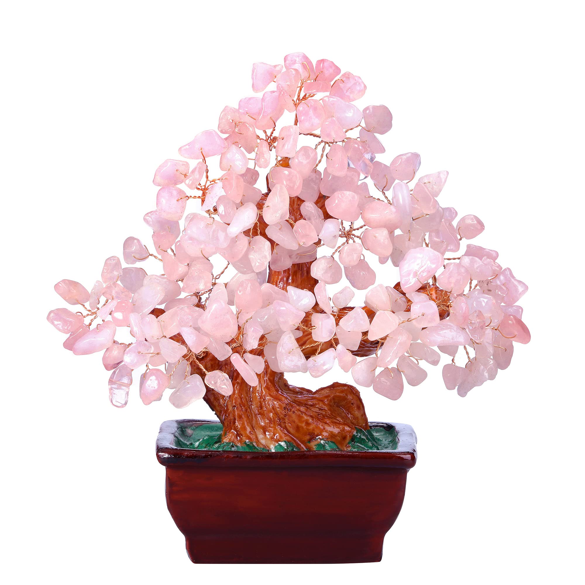 Feng Shui Rosenquarz Geldbaum – Ca. 24 Cm, Harzbasis, Für Reichtum & Glück, Dekoration Für Zuhause Oder Büro