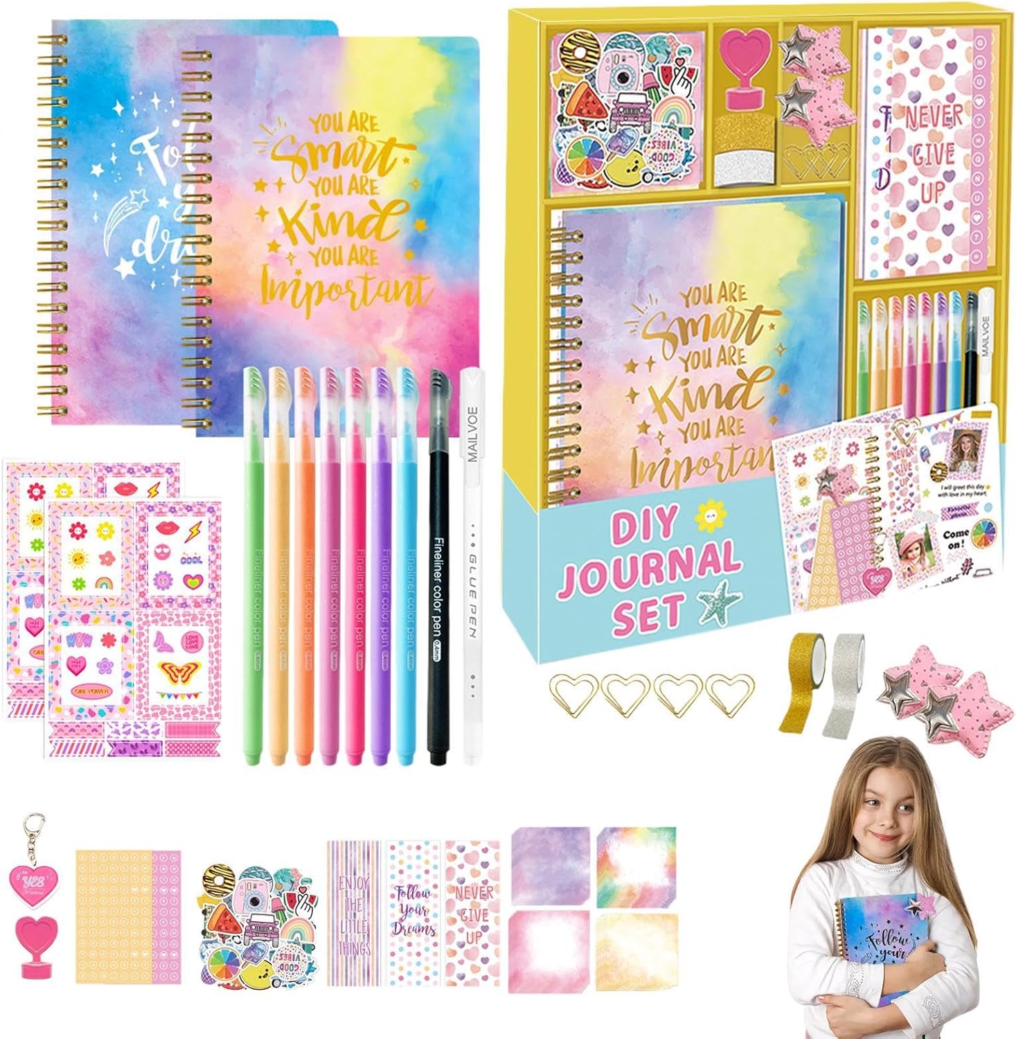 ガールズジャーナルキット 漫画 おもしろダイアリーセット ポータブルダイアリー用品 子供ジャーナルセット 学業成績 メモを取る