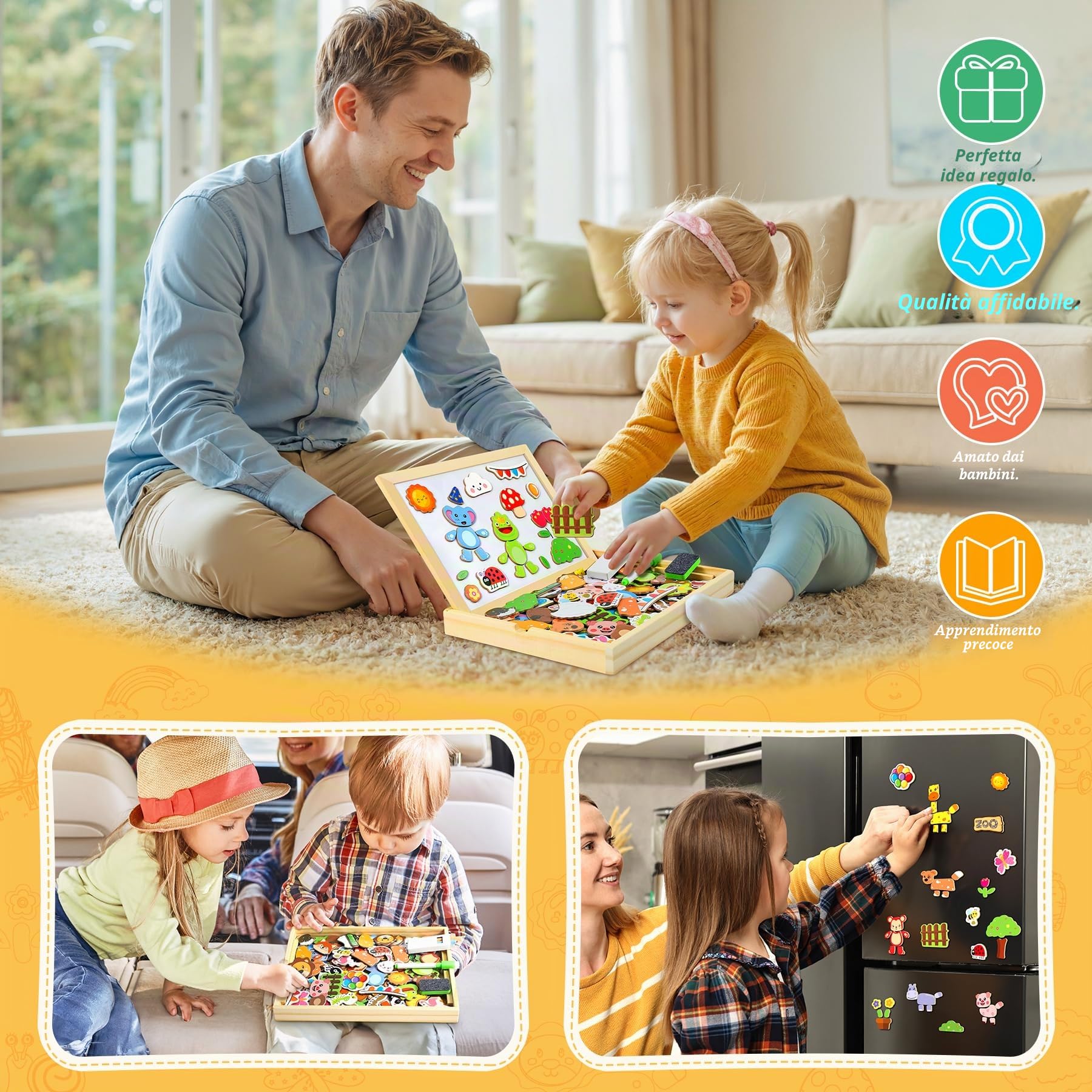 COOLJOY Puzzle Magnetico 120+ Pezzi Bambini 3 Anni, Giochi Montessori Educativi Regalo Bambina