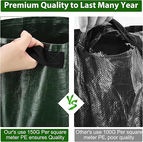 Miniatura 6 de JJGoo Bolsas de cultivo de papas, paquete de 4 bolsas de cultivo de 10 galones con solapa y asas, maceta para patata, tomate y verduras, color verde