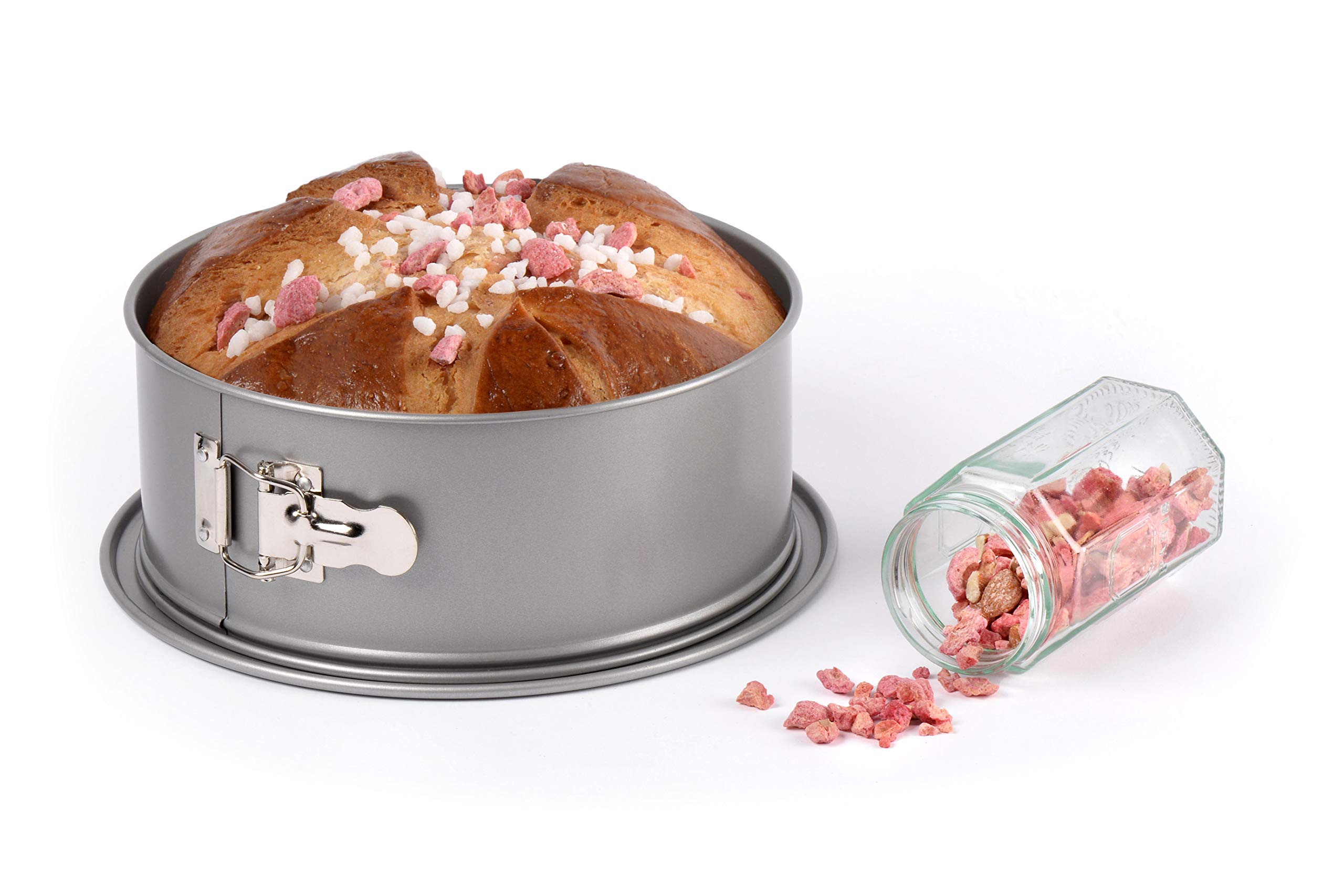 Moule à Manqué Rond à Charnière Patisse 26 Cm - Acier Antiadhésif, Fond Amovible - Pour Gâteaux, Cheesecakes, Desserts