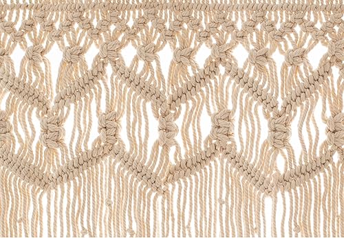 Miniatura 7 de Hysunland Cenefa de algodón texturizado de macramé bohemio Cortinas de ventana de cocina y decoración de pared Cenefa de macramé Cortinas para