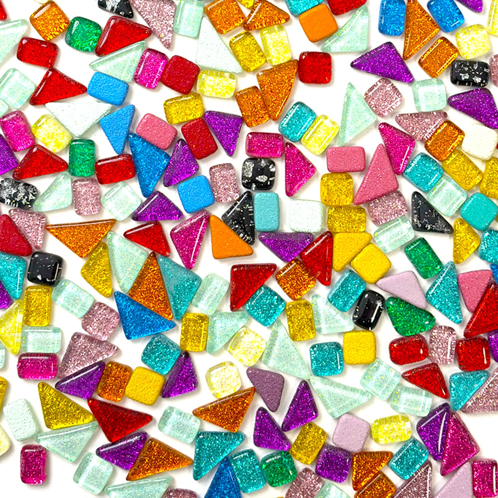 VESONNY 300g Glass Mosaic Tiles Arts and Crafts - Assorted Colors and Shapes, Mini Glass Tiles Pieces for Adult Crafts, DIY Arts, Home Decoration, Photo Frames, Mirrors, Vases & Coasters