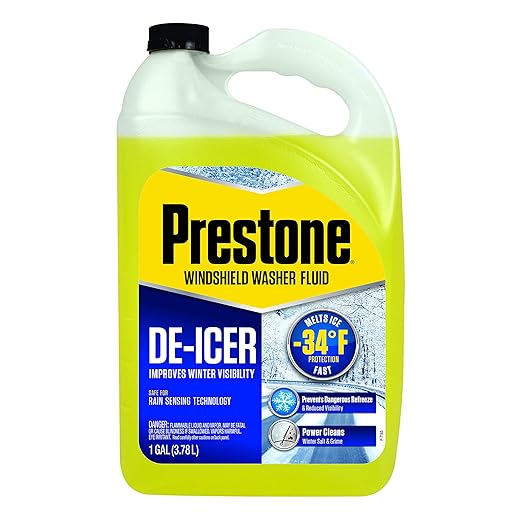Prestone AS253-6PK De-Icer Windshield Washer Fluid (for Temperatures as Low as -34F), 1 Gallon, 6 Pack