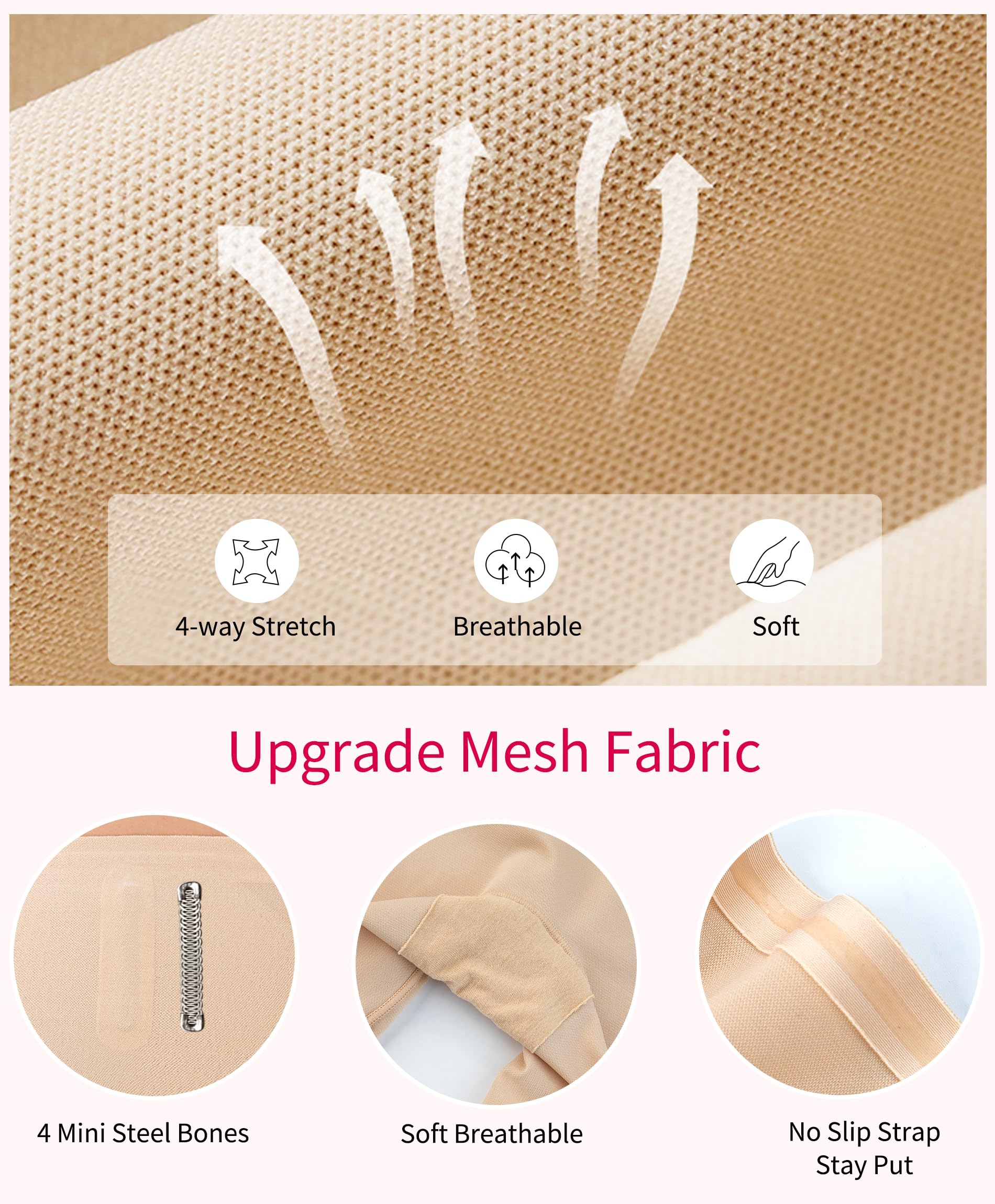 Gotoly Shapewear Pancia Controllo Vita Media Body Shaper Shorts Culo Sollevamento Mutandine Shapewear Shorts