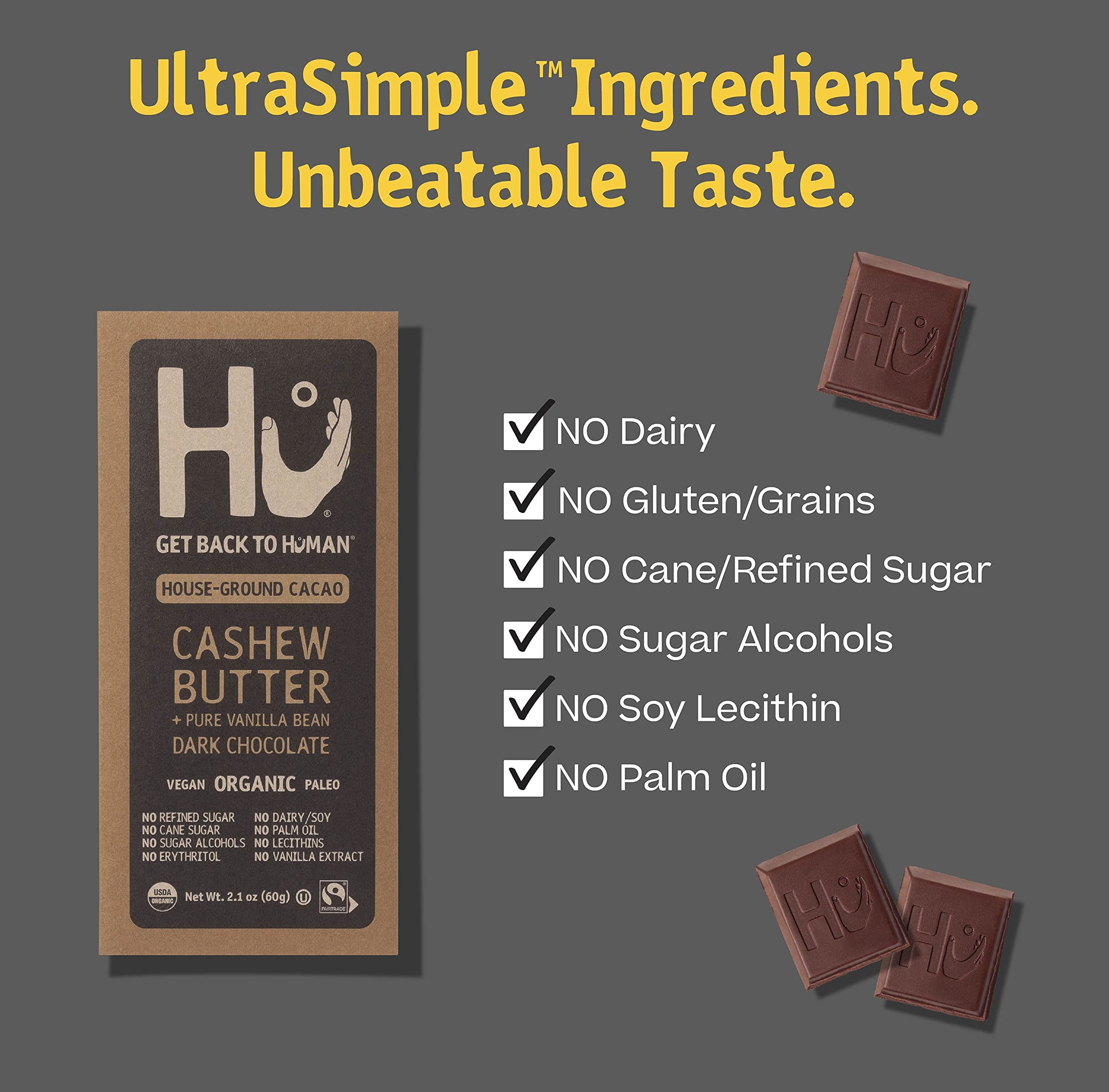 Buy Hu Chocolate Bars 4 Pack Cashew Butter Vanilla Bean Chocolate