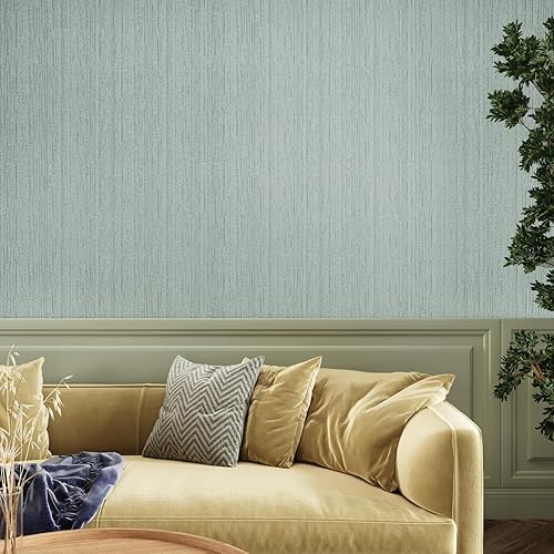 Miniatura 6 de CRE8TIVE Papel pintado de césped verde menta, papel pintado texturizado extraíble, papel de contacto adhesivo de lino de 12"x80" para paredes, tela