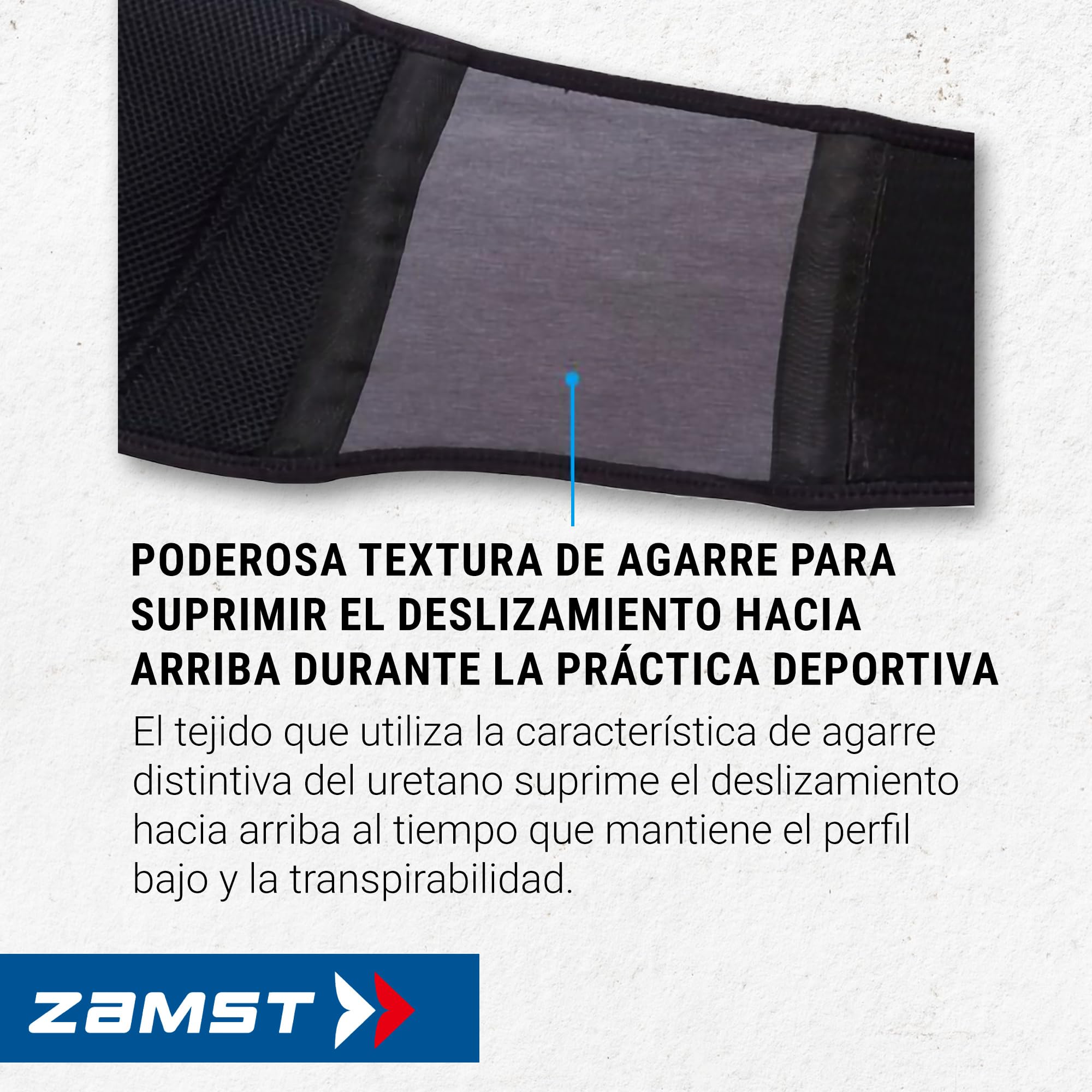 Zamst ZW-7 Faja Lumbar Ajustable - Soporte Lumbar Fuerte para Deportistas, Faja Lumbar para Dolor Lumbar, Cinturón de Compresión de Espalda para Deportes - Tejido de Malla Transpirable - M