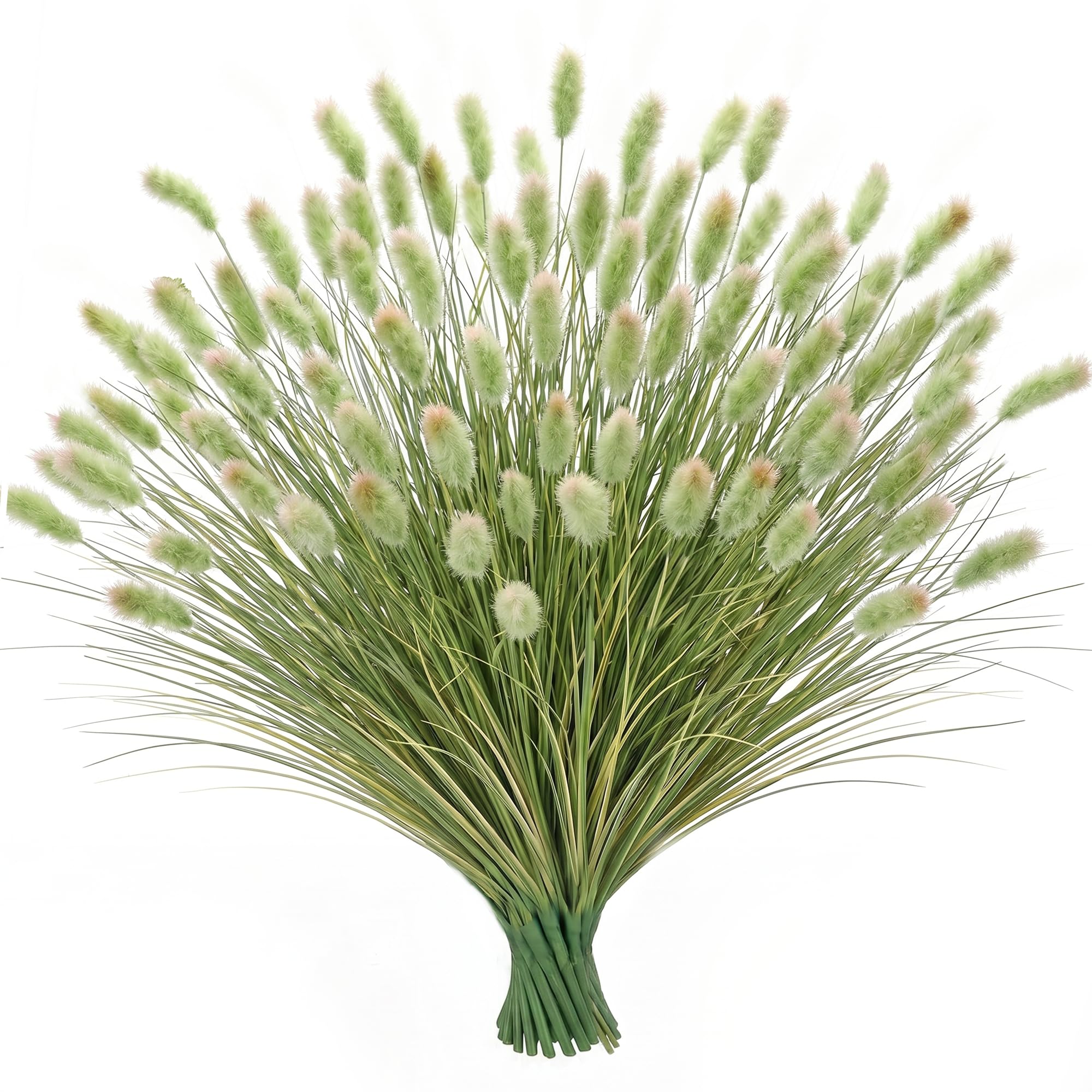 KOL Künstliche Hasenschwanz-Grasstiele, 45 cm, 48 Stück, künstliche getrocknete Hasenschwänze, gefälschtes Pampasgras für große Vasenfüller, Blumenarrangement, Boho-Event, Heimdekoration, drinnen und