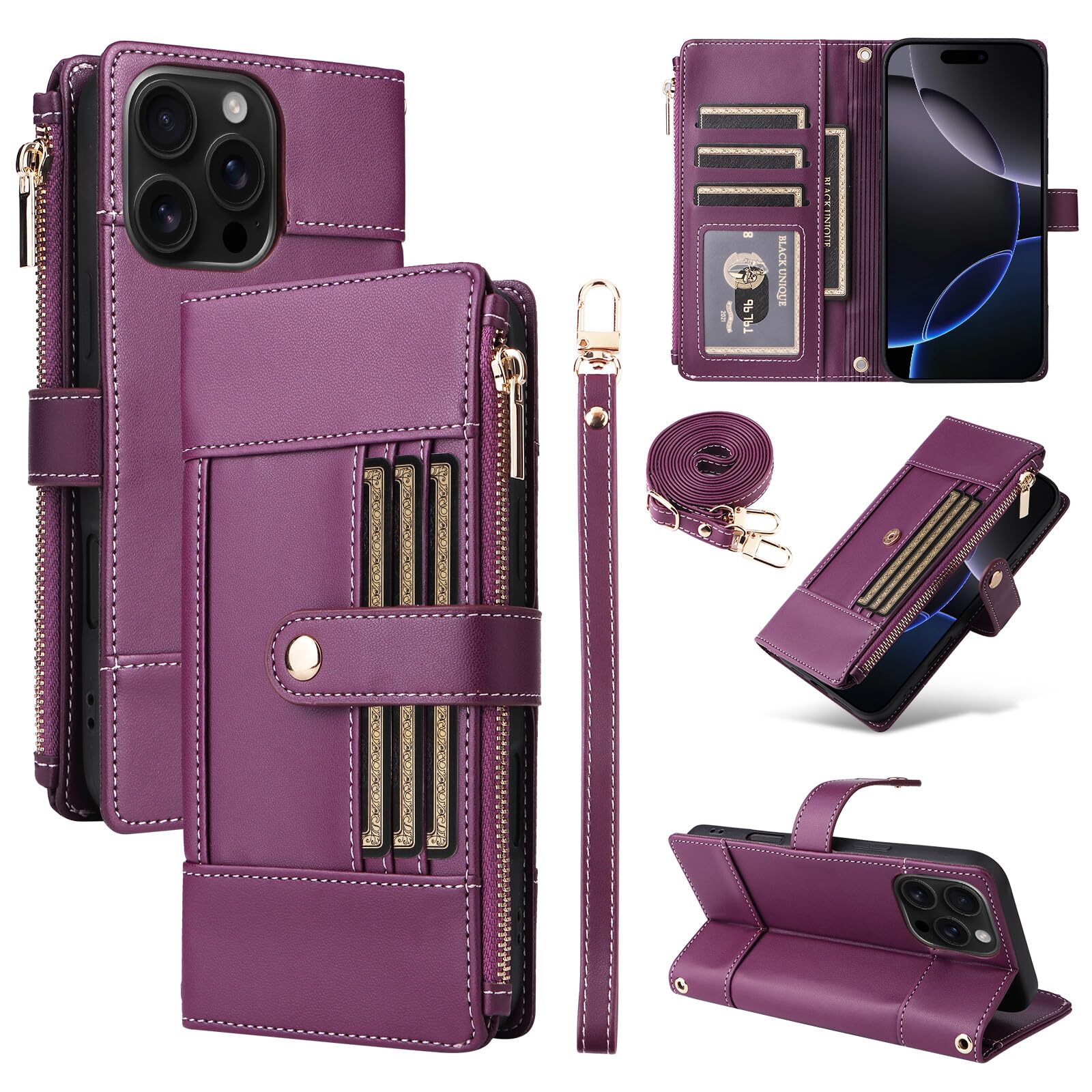 Housse Pixel 9 Pro XL en cuir violet idéale pour vos déplacements urbains - 8