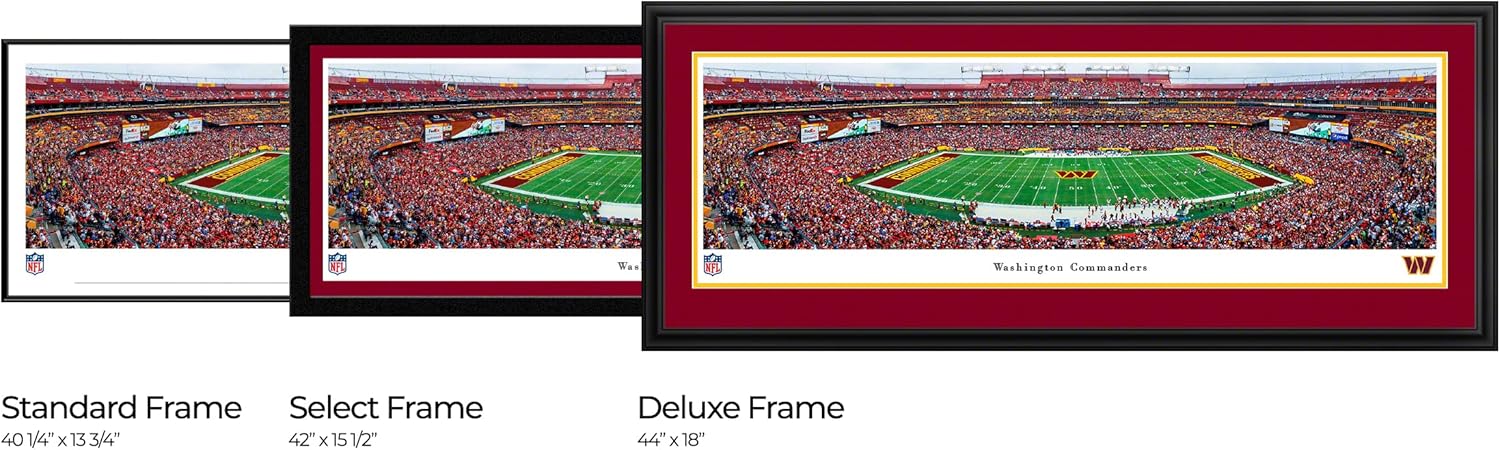 Washington Commanders Football - 40.25x13.75-inch Standard Framed Print by Blakeway Panoramas : Sports & Outdoors