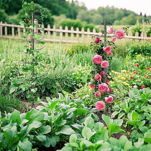 Miniatura 5 de Enrejado de metal para exteriores para plantas trepadoras, enrejado de jardín resistente a la corrosión de 60 pulgadas, soporte resistente para
