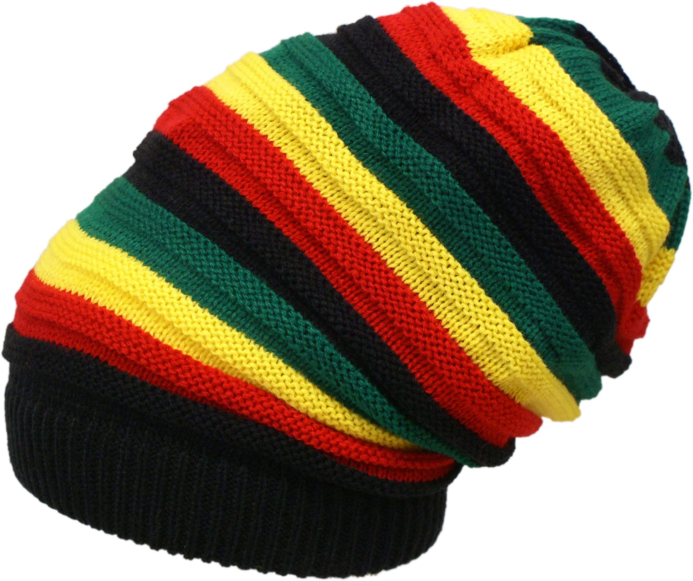 Shoe String King SSK Rasta Knit Tam Hat Dreadlock Cap. Multiple Designs and Sizes.
