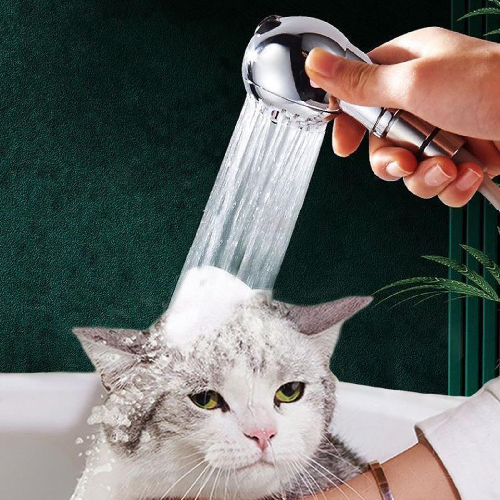 Dog Shower Head, Bath Sprayer Attachment, Gentle Water Flow Design, Pet Grooming Wash Tool, Relaxing Cleaning Accessory, Ideal for Bathroom, Tub, Hose, Puppy, Indoor Bath Use
