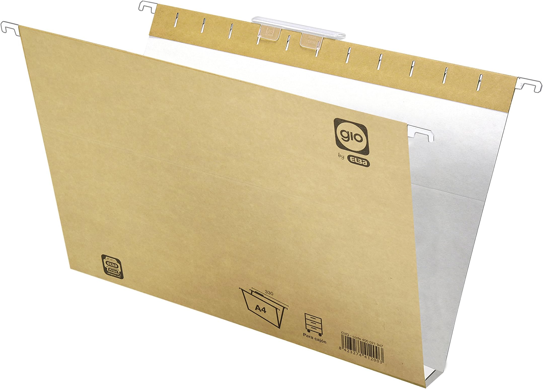 Ybarra 400021941 โ Box 25 Suspension File Kraft with Viewfinders a4.l-15, Bicolor, 1 Unit