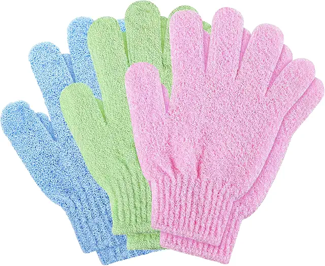 6x Gants de Gommage Exfoliant Corps - Nettoie et Purifie la Peau Naturellement