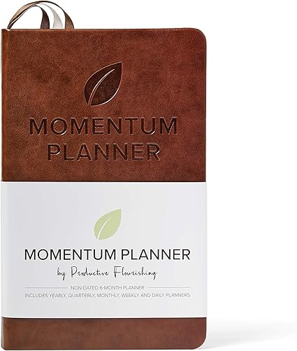 Amazon Momentum Planner 日次および週ごとのプランナー カレンダー プロジェクトプランナー 生産性 優先順位付け 目標設定を向上 ハードカバー 日付なし 日 週 月 四半期 および年プランナー 手帳 カレンダー 文房具 オフィス用品