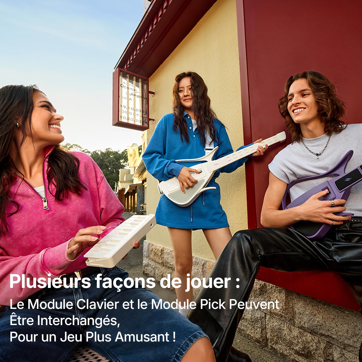 Enya CYBER-G Guitare-Smart Sans Cordes – Innovante Travel Guitar portable & Silent E-Guitar avec touches LED, Drum & Bass, centaines de sons, haut-parleur intégré pour apprentissage rapide