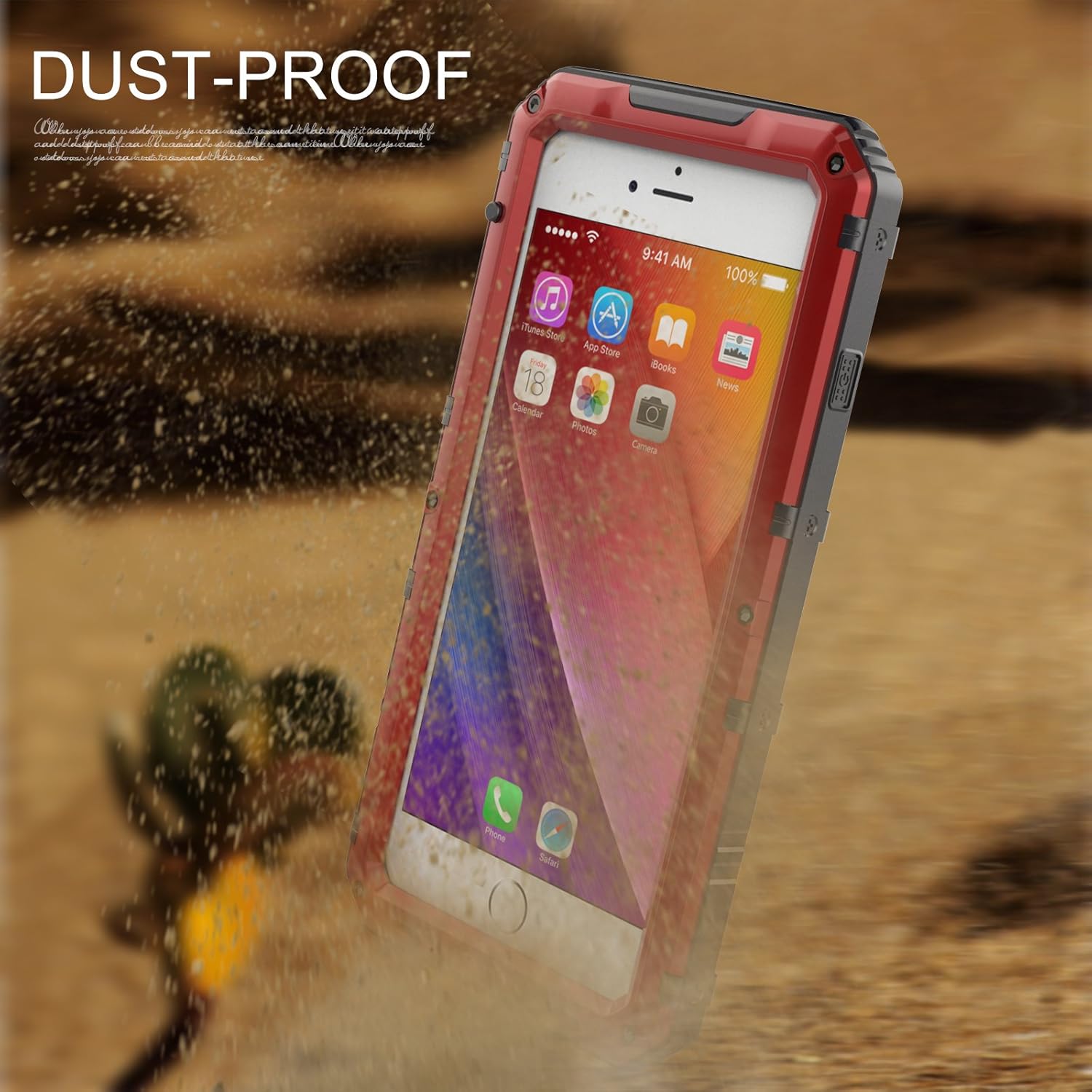 Frее Shірріng оƒƒеr Waterproof Heavy Duty Protective Case for iPhone 7 /iPhone 8 /SE 2020, 4.7” Inch with Aluminum Frame Body Rugged Hard Silicone, Military Grade with Built-in Screen Protector Drop Defend (Red)