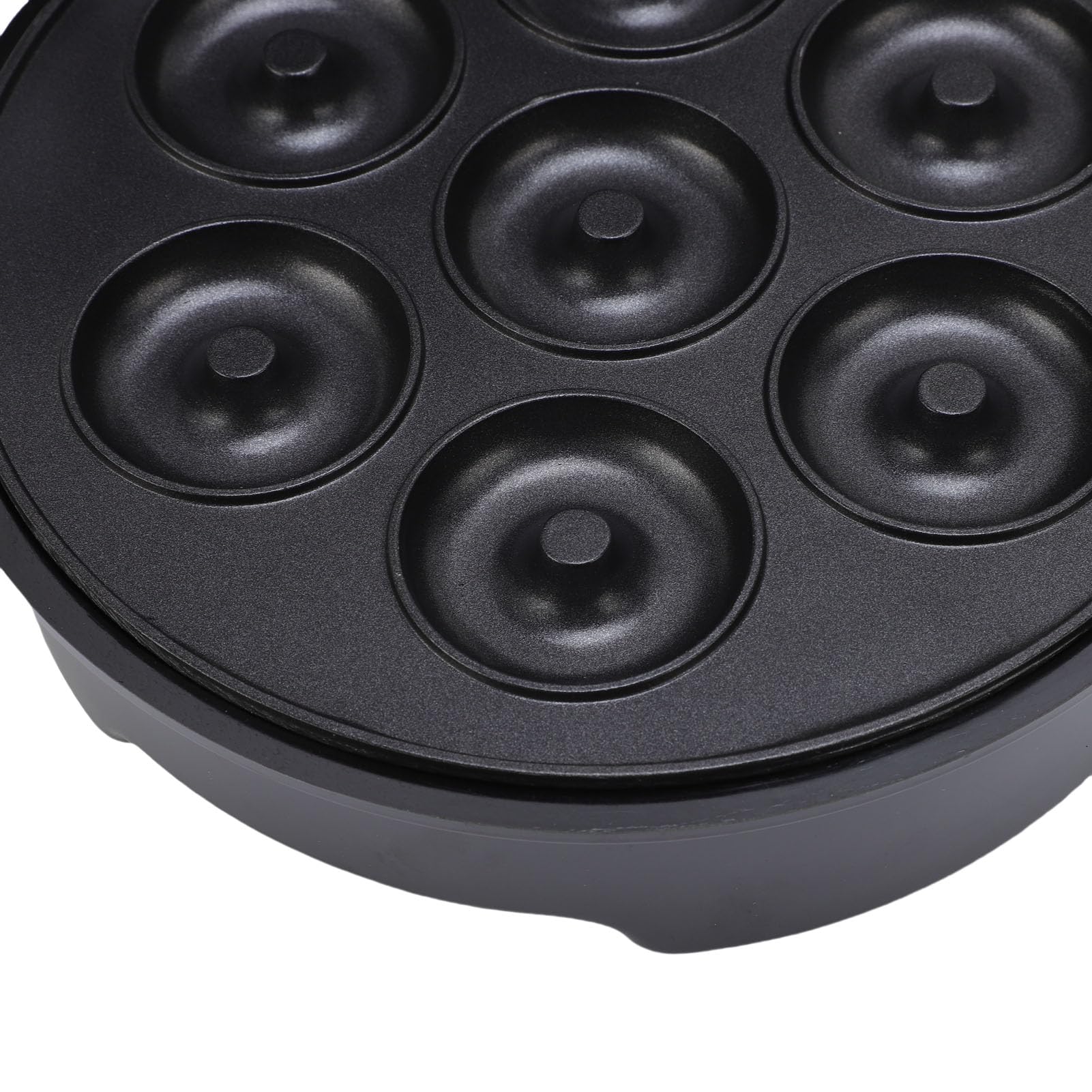 HETHLIF Donut Maker Machine pour le Petit-déjeuner, Collations, Desserts avec Non Bâton, Machine de Beignet électrique de Chauffage Double Face pour la Maison Noire, Fait 7 Beignets, (Plug 220V EU)