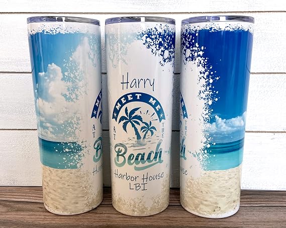 AVITO Personalized Beach Vacation Tumbler, 20 oz Skinny Tumbler with lid and straw, Family Vacation Cups, Family Trip Gift, Bachelorette Trip, Girls Trip Tumbler- Custom Summer Travel Mug