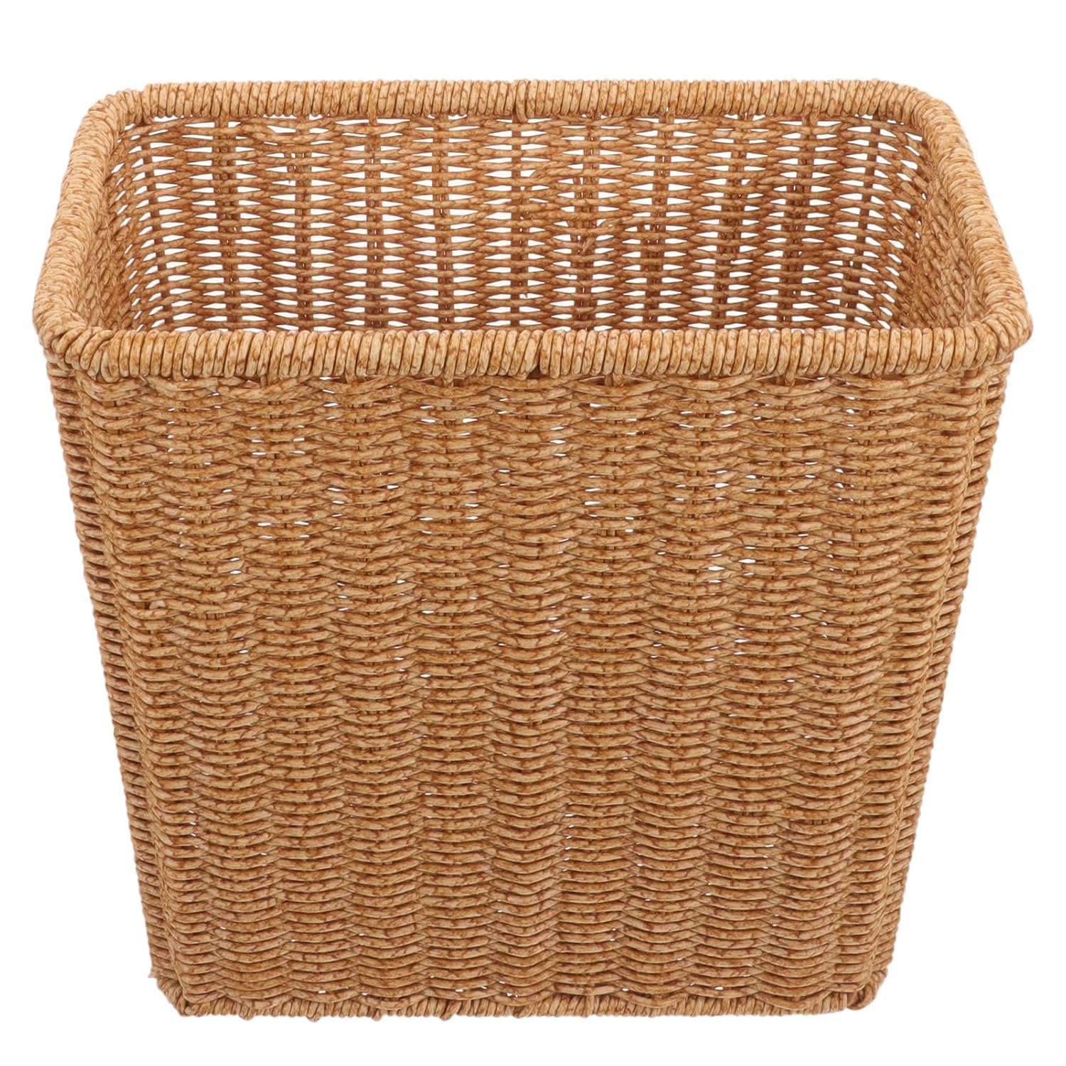 Amosfun Woven Trash Basket Multi-Function Storage Wastebasket for Kitchen and Bathroom Rustic Pastoral Style Lightweight Sundries Organizer for Home