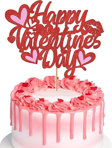 Miniatura 10 de Decoración para tartas de cumpleaños para el día de San Valentín, decoración para tartas de cumpleaños de corazón para niños y niñas, suministros de