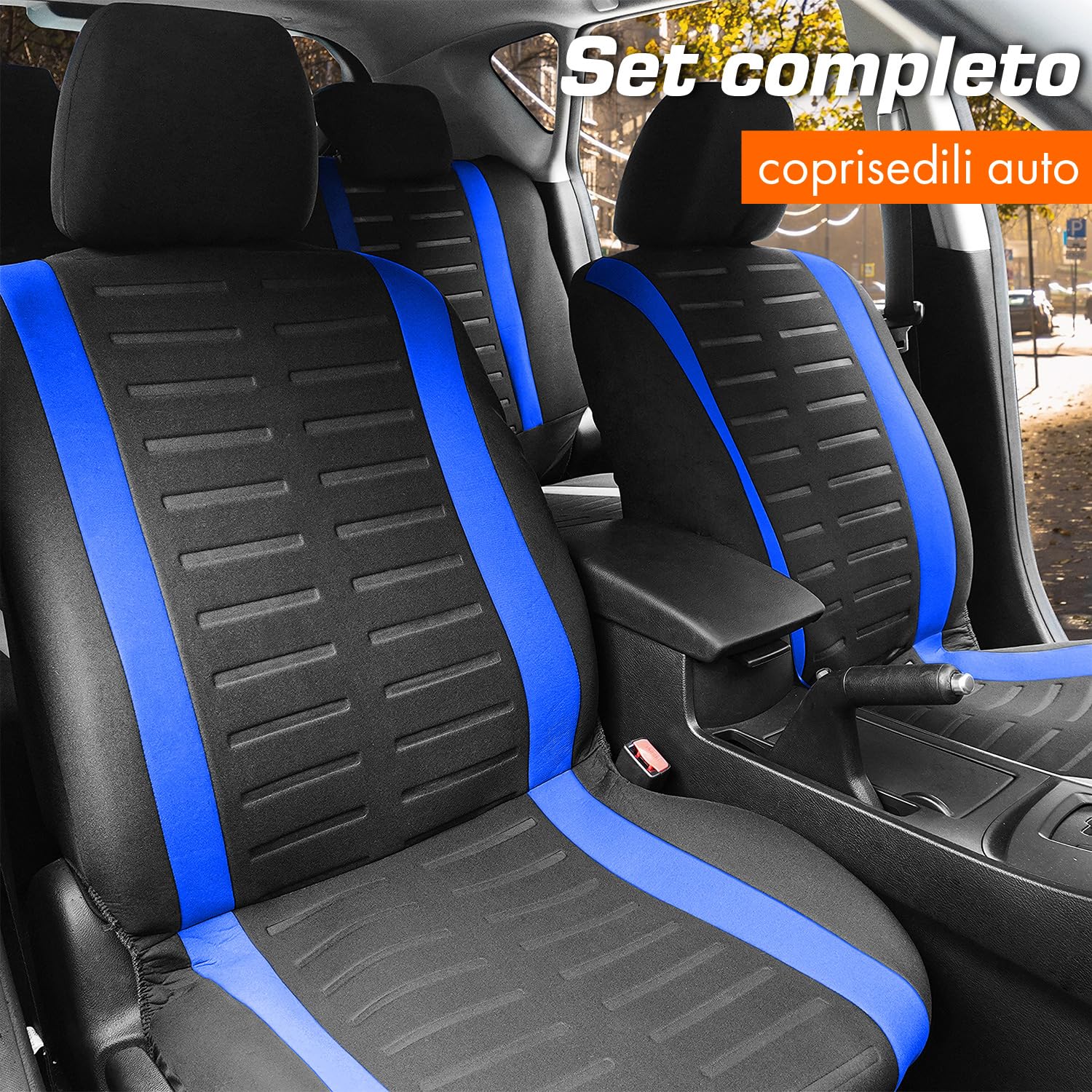 Coprisedili Neri Copri Sedili Tessuto Universali Per Auto Taxi Posteriore Diviso
