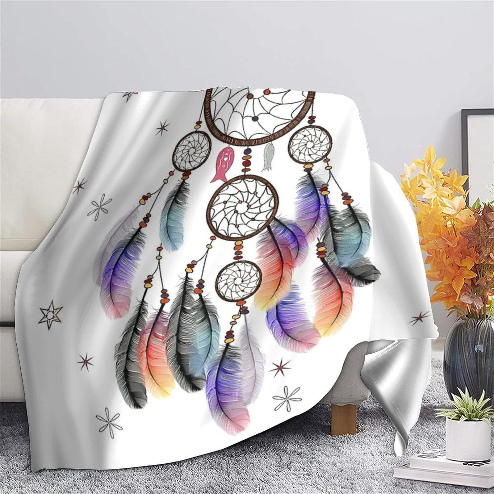 Weiche 3D Druck Traumfänger Decke Mikrofaser Wohnkultur Traumfänger Sofadecke für Erwachsene Schlafzimmer 80×90(200x230cm)