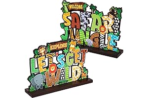 Blulu 2 Safari Confetti Table Centerpiece