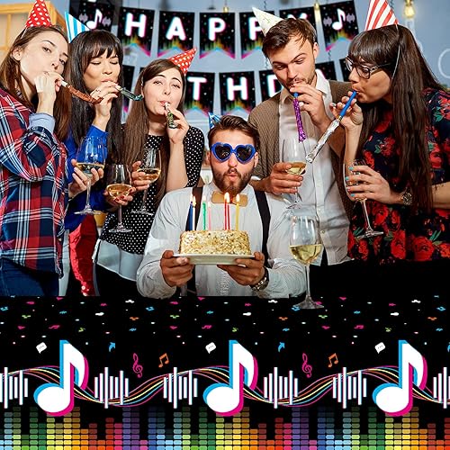 Miniatura 4 de Suministros de fiesta musical, platos de papel desechables, servilletas, vasos, mantel y pancarta para niñas y niños, decoraciones de cumpleaños,