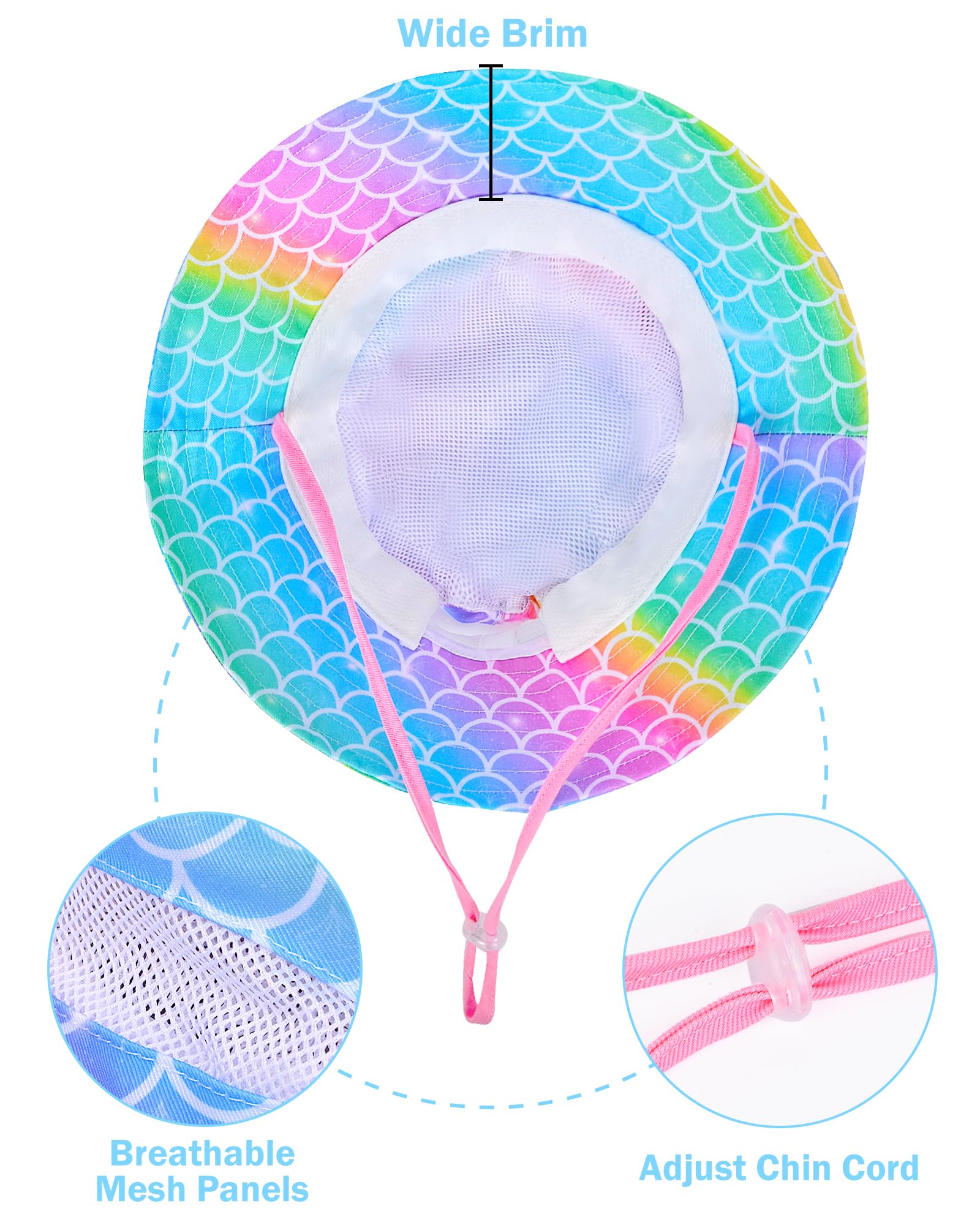 2 sombreros de sol para bebés y niñas, sombrero de pescador para niños, protección solar UPF 50+, sombreros de playa de verano para niños, sombrero de pesca de unicornio