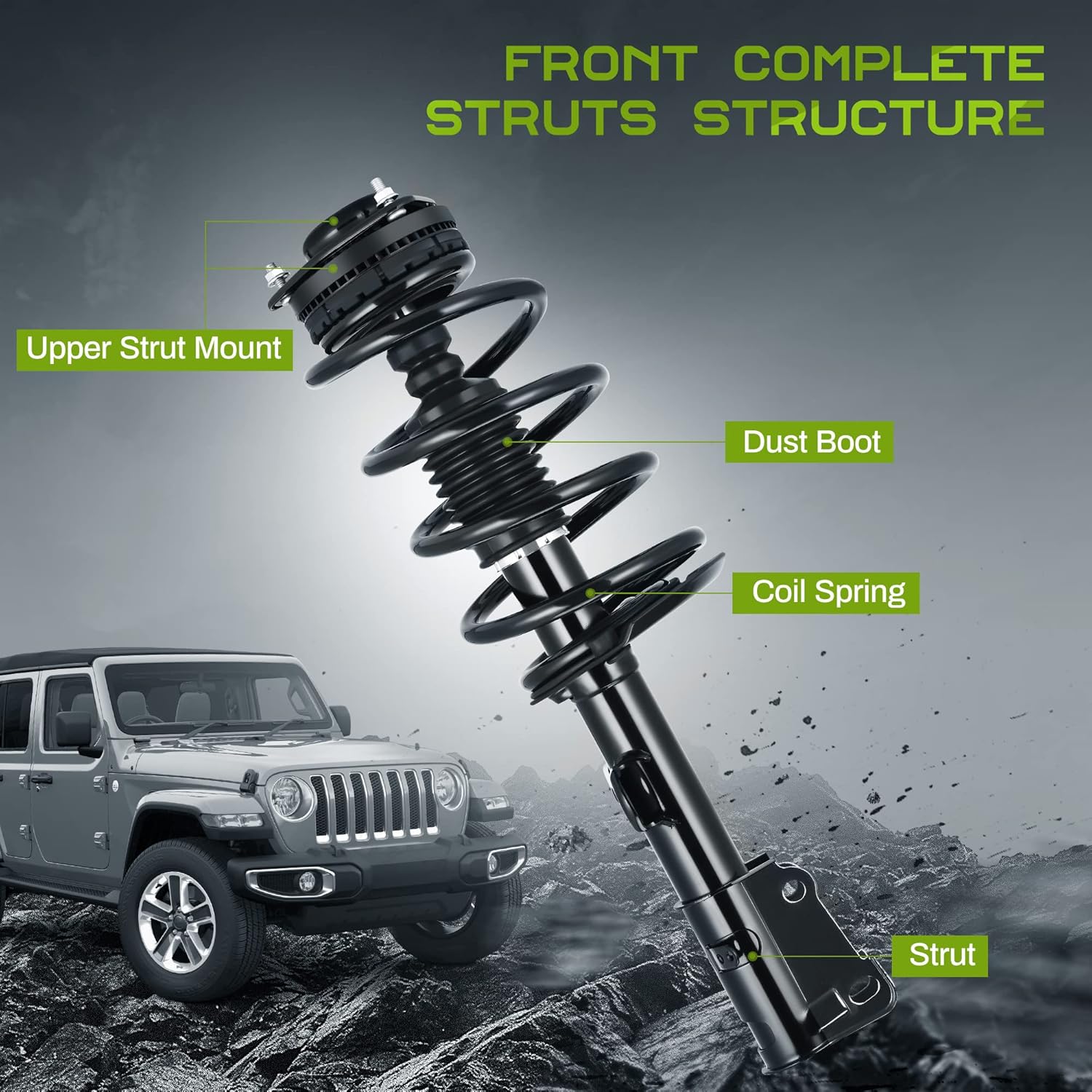 AUTOSAVER88 Front Complete Struts Shocks Assembly Compatible with 2008-2010 Grand Caravan 2008-2010 Chrysler Town & Country