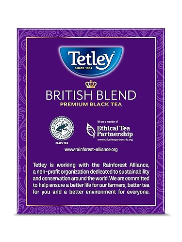 Miniatura 4 de Tetley Té negro prémium de mezcla británica, 320 bolsitas de té, certificado Rainforest Alliance