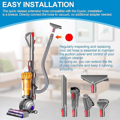 Miniatura 6 de Conjunto de manguera de aspiradora compatible con modelos Dyson DC40, DC41, DC55, DC65, DC66, DC75 UP13 UP14 UP20 (23.6 in a 137.8 in de largo,