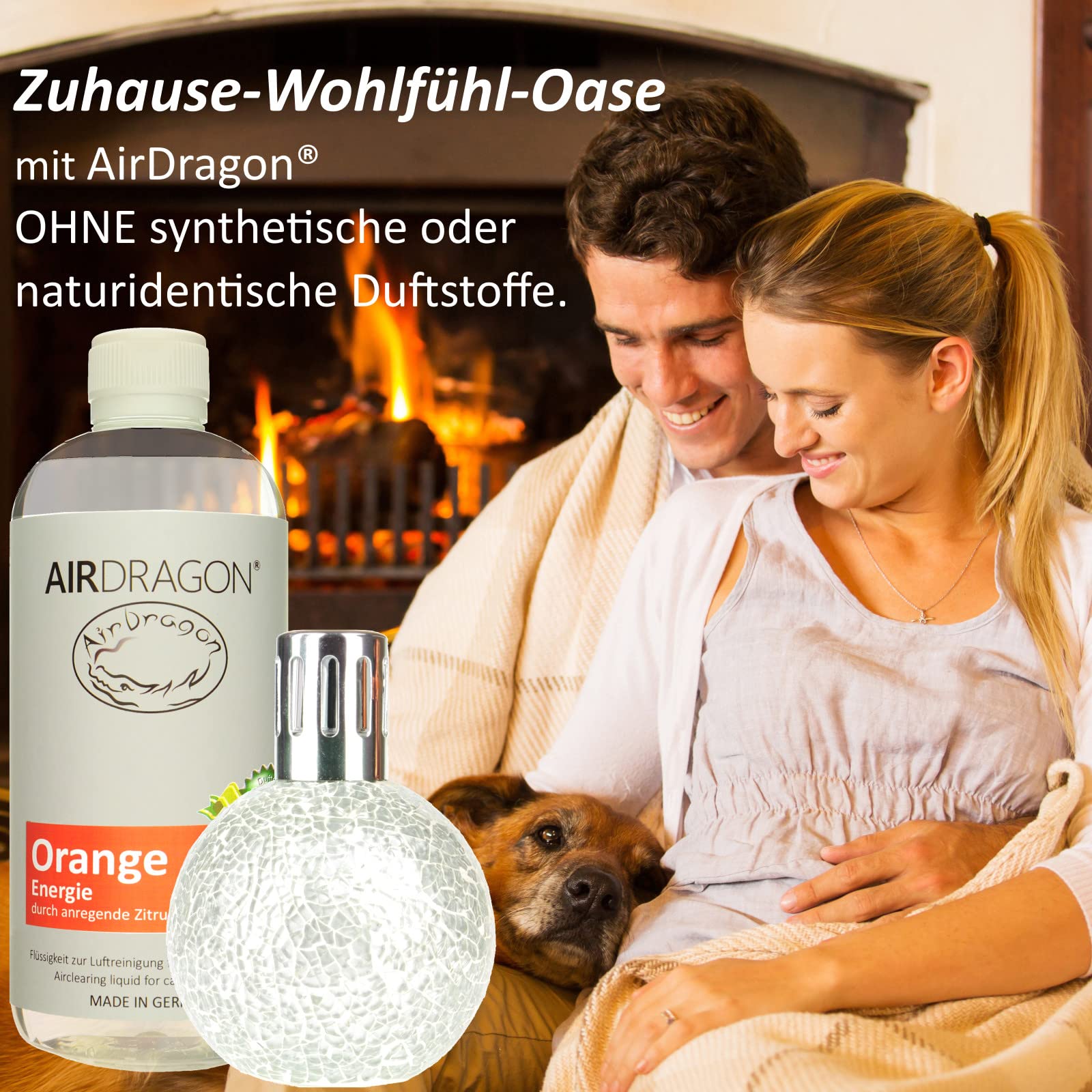 AIRDRAGON® Duft-Set - NEUTRAL + ORANGE - 2 x 1 Liter - katalytischer Raumduft ohne künstliche Duftstoffe - 100% naturreines ätherisches Öl - für jede katalytische Lampe - Made in Germany