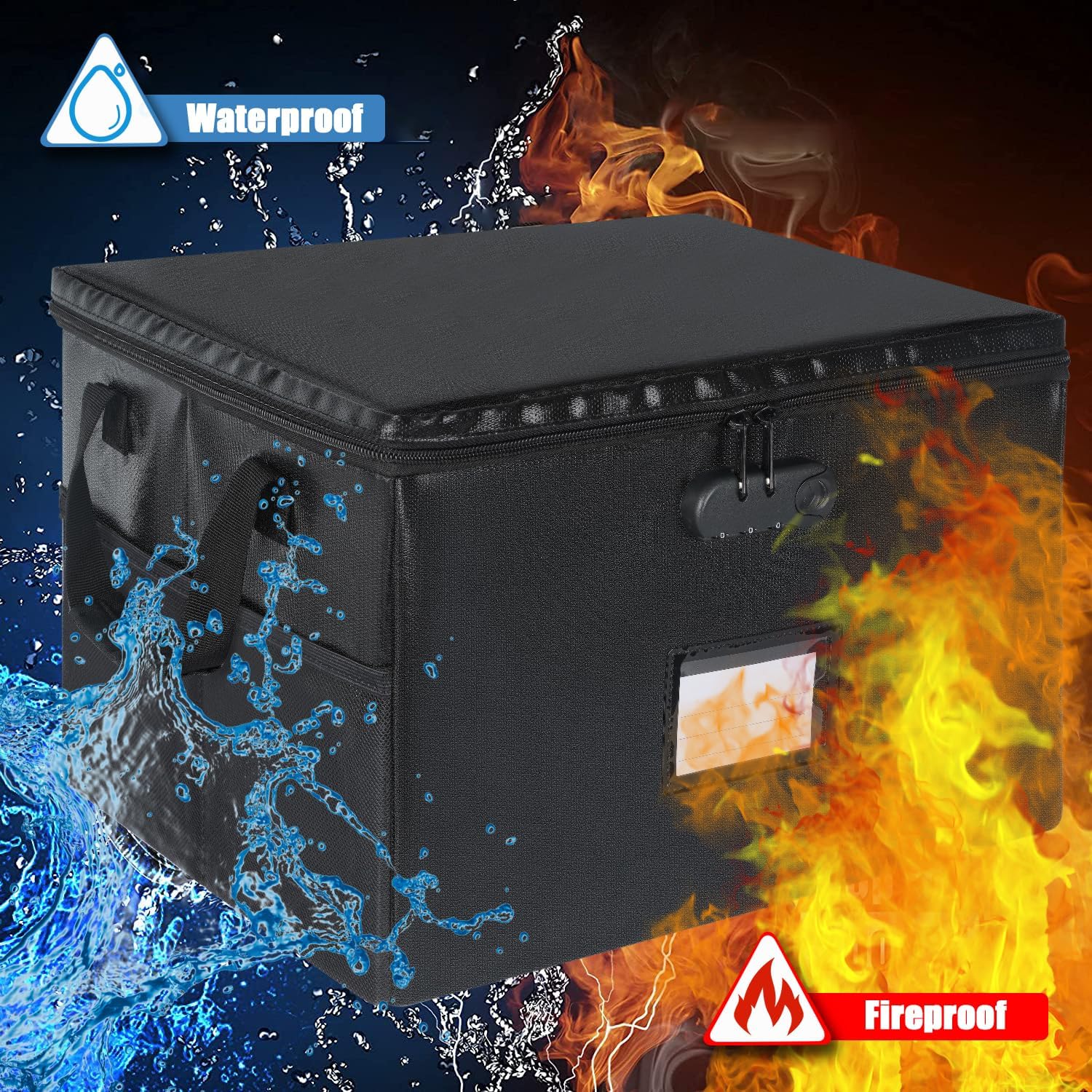 DEEGO Fireproof Document Box&Bag 2PACK