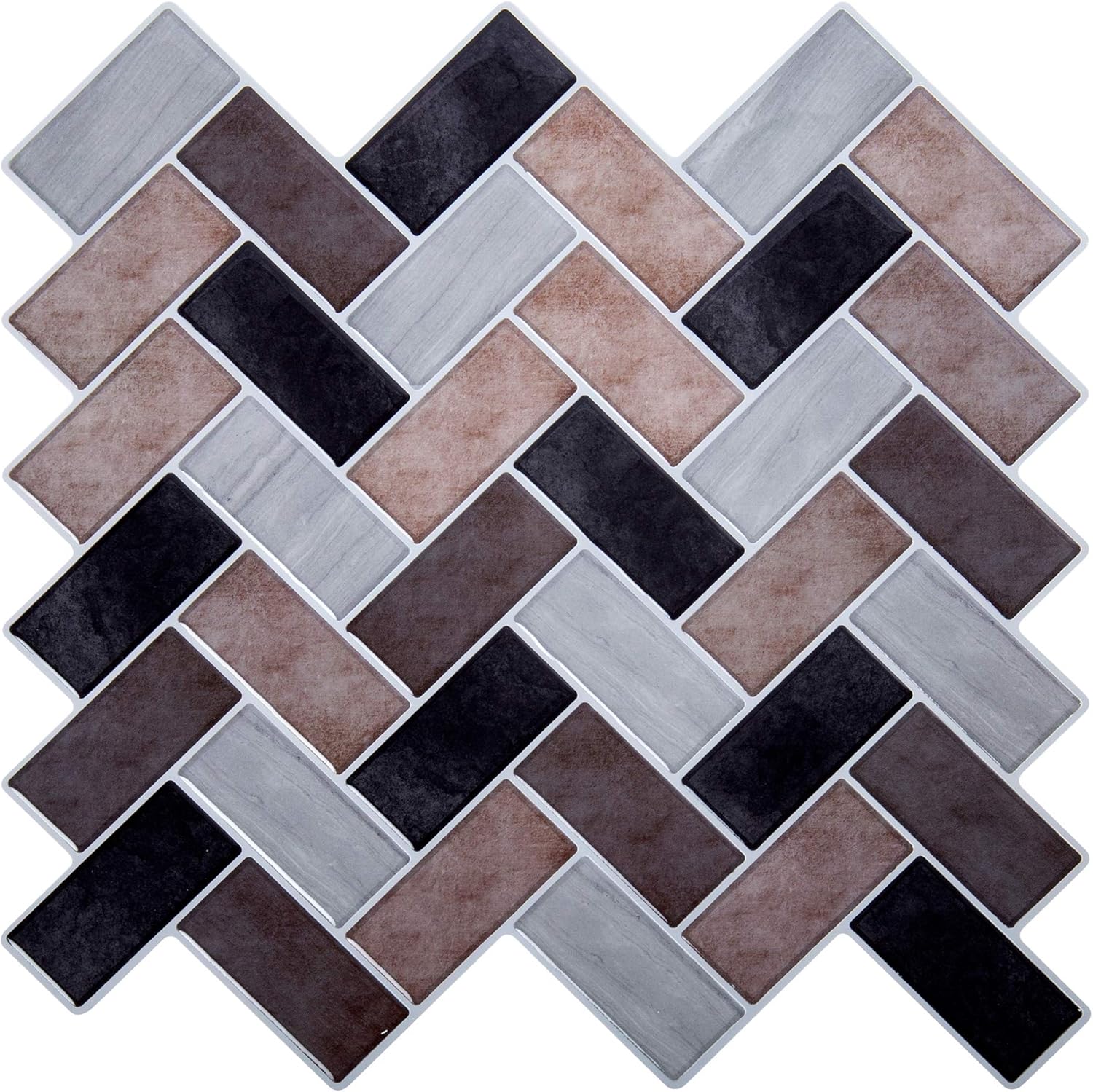 Truu Design SelfAdhesive Peel and Stick Accent Wall Tiles Set for