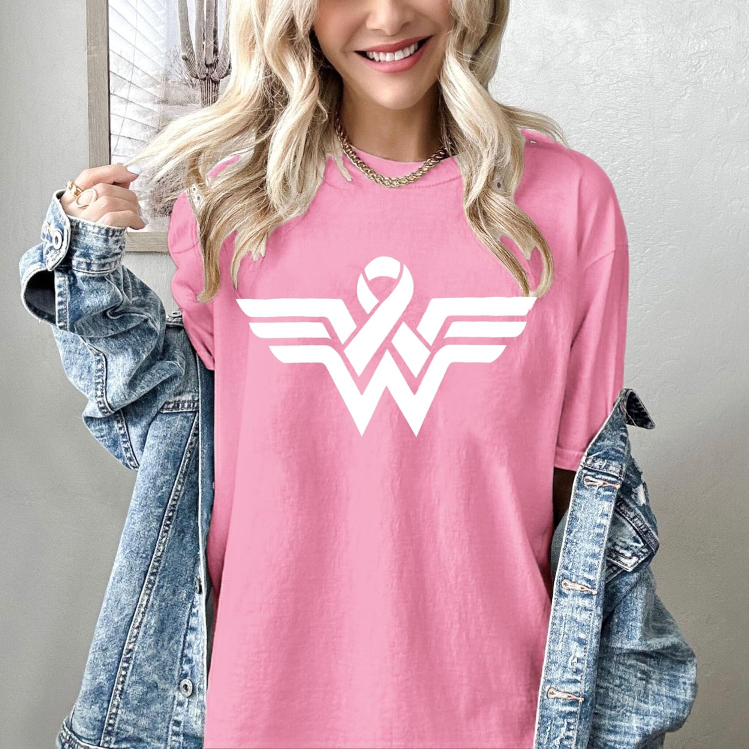 Breast Cancer Shirts for Women Pink Ribbon Breast Cancer Awareness Shirts Cancer Care Gifts Short Sleeve Tee Top - Image 2