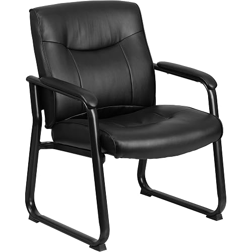 Flash Furniture Hercules LeatherSoft Reception Side Chair, Black
