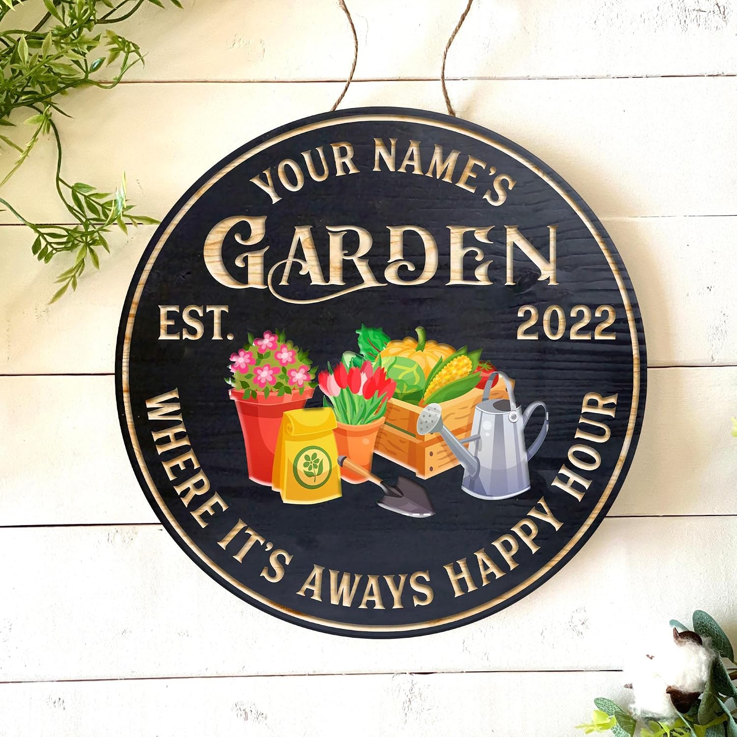 Artsy Woodsy Custom Garden Potting Shed Wood Sign (Not Carved or Neon), She Shed Lawn Garden Backyard Patio Porch Yard Decorations, Personalized Gifts for Her Women Gardeners Gardening Lovers (09)
